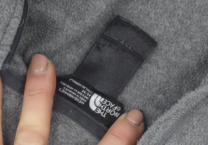 The North Face Men's Grey Fleece 1/4 Zip Pullover Sweatshirt Size M