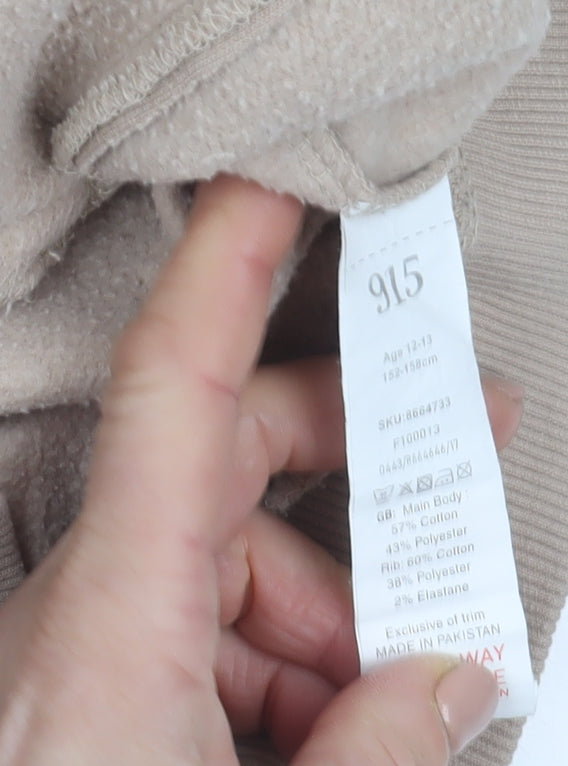 Additional view of New Look girls’ beige varsity jacket 915 age 12-13 snap button casual