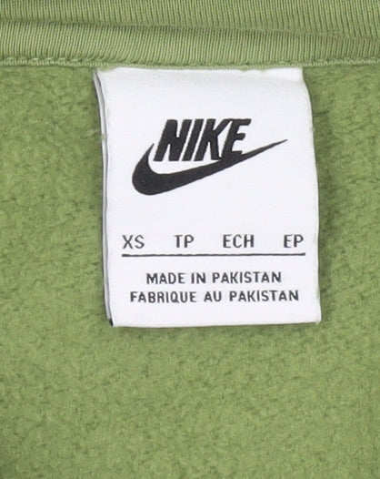 Nike Men's Green Pullover Hoodie XS Fleece Regular Fit