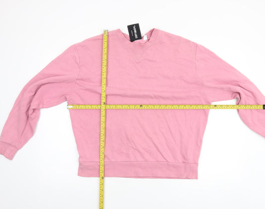 Collusion Womens Pink Cotton Pullover Sweatshirt Size S