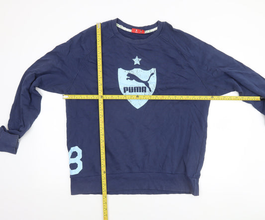 Mens UK XL Regular PUMA Blue Pullover Sweatshirt