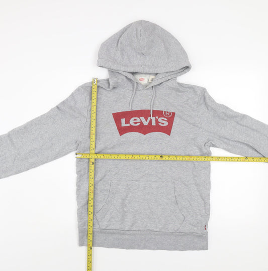 Levi's Men's Grey Logo Pullover Hoodie Medium
