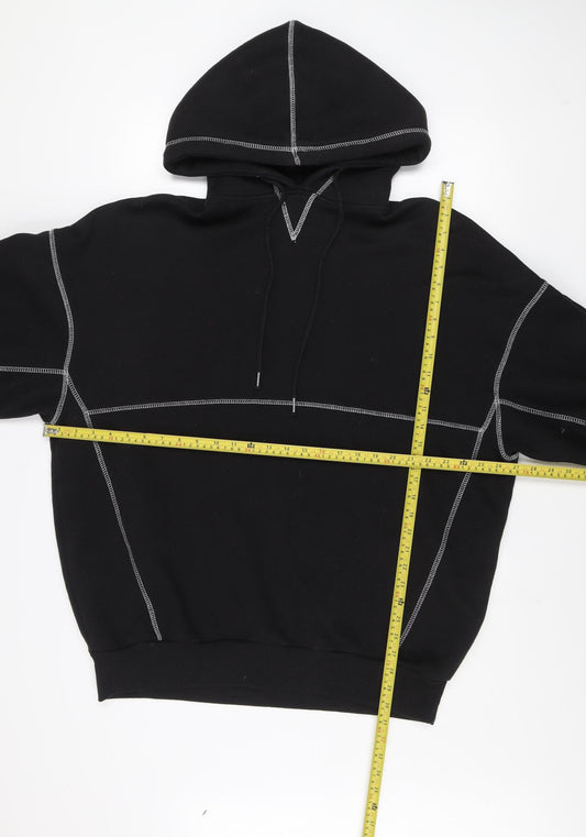 Missguided Women’s Black UK 8 Pullover Hoodie with Contrast Stitching