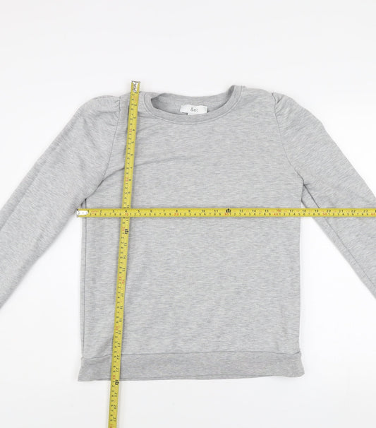 Et Women Grey Size 10 Pullover Sweatshirt Casual Lightweight