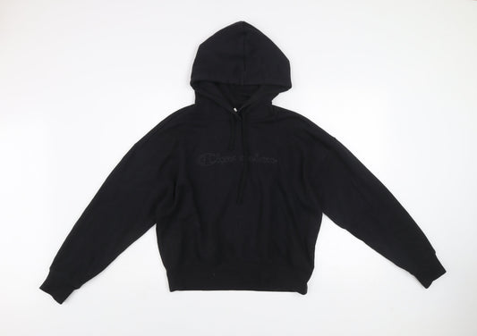 Womens UK M Regular Champion Black Pullover Hoodie