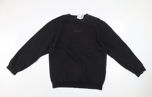 Mens UK M Regular adidas Black Pullover Sweatshirt