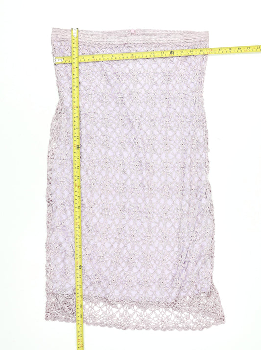 Claire Kennedy Women’s Purple Handmade Crochet Knit Skirt Size 4