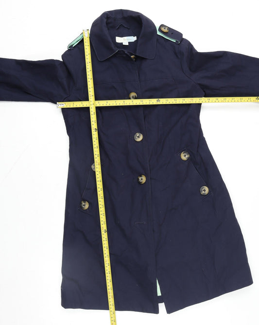 Womens UK Size 6 Regular Boden Blue Cotton Coat