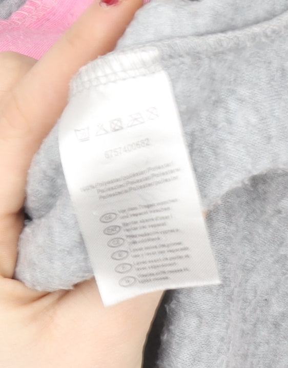 Additional view of TESSENTIALS girls’ grey fleece full zip jacket, size 8, years lightweight