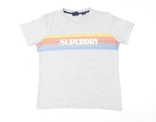 Mens UK Size L Superdry Grey Cotton T-Shirt