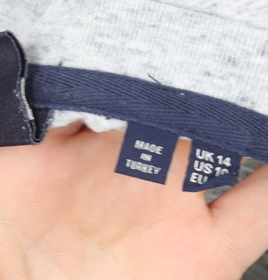 Superdry Men Grey Retro Stripe Logo Crew Neck Cotton T-Shirt L