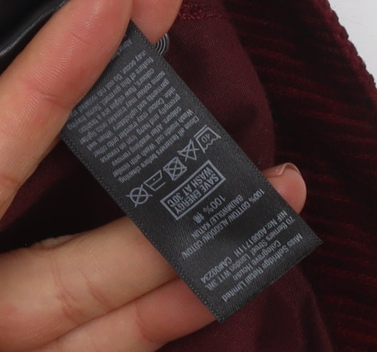 Additional view of Miss Selfridge Women Red Corduroy Short Skirt UK 14