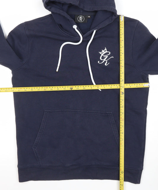 Gym King Men's Blue Pullover Hoodie Size M Fleece Logo Sweatshirt