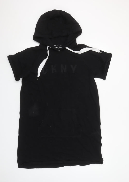 Womens UK M Relaxed DKNY Black Pullover Hoodie