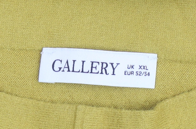 Additional view of Gallery women’s yellow 2xl mock neck relaxed fit knit jumper