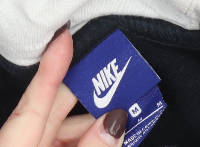 Nike Men's Black Pullover Hoodie Medium Graphic Print Sportswear