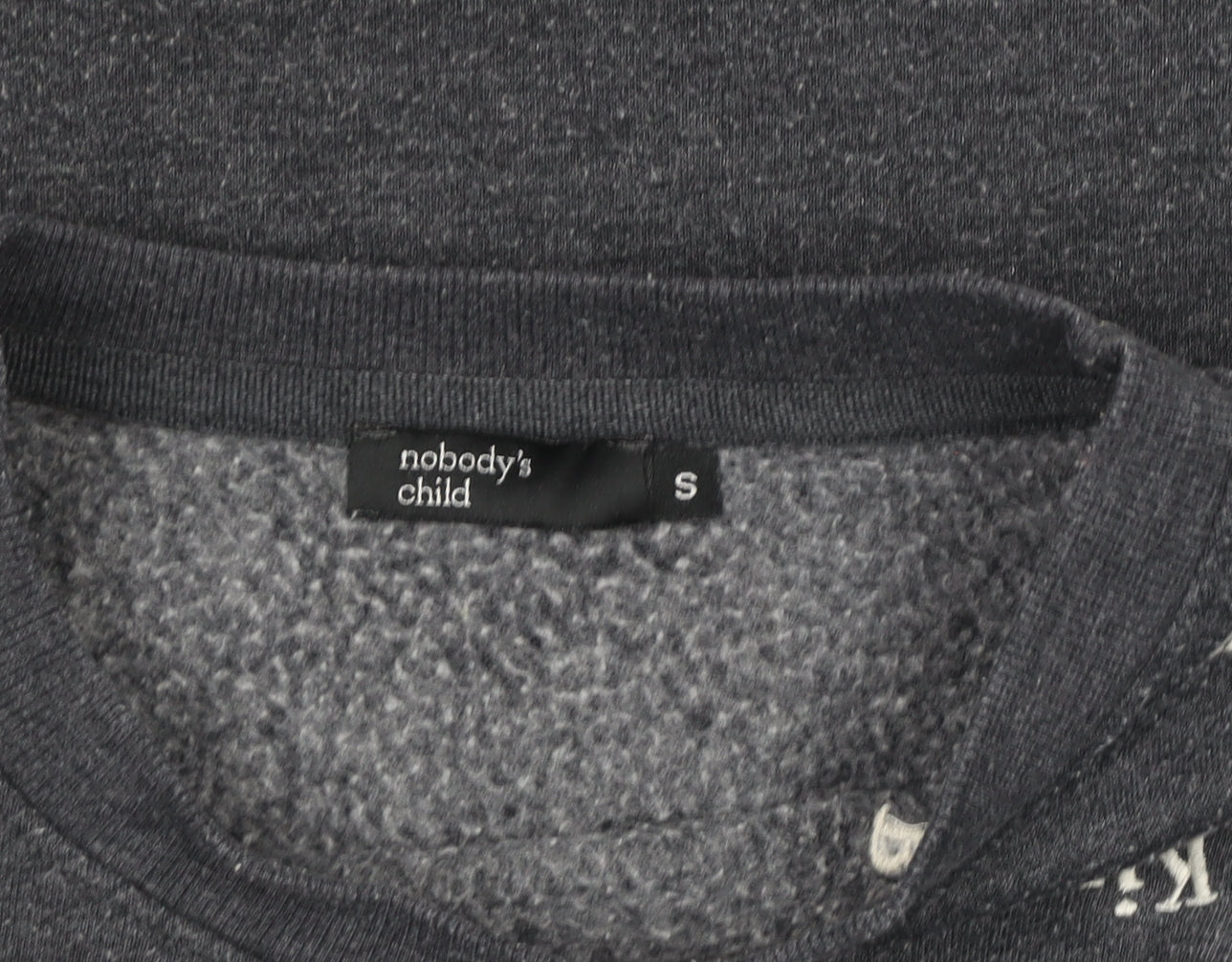 Nobody’s Child Women’s Grey Small Organic Cotton Blend Pullover Sweatshirt
