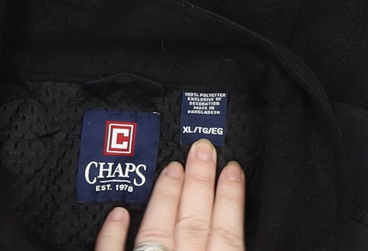 Chaps Unisex Black Fleece Zip Jacket XL Full Zip Casual