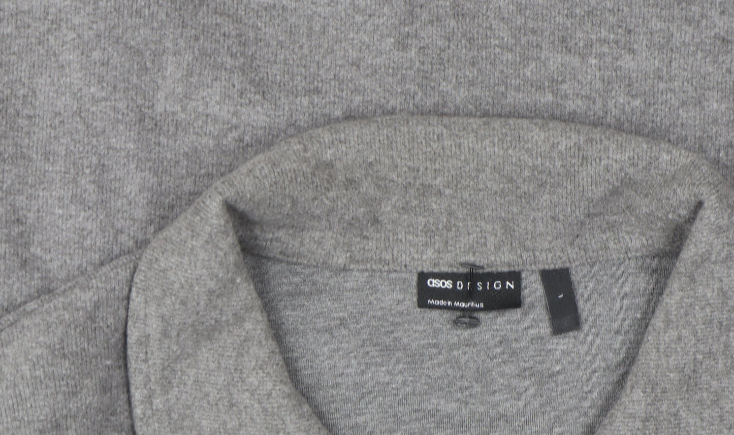 Additional view of ASOS Men's Grey Henley Sweatshirt, size L, Polyester Cotton