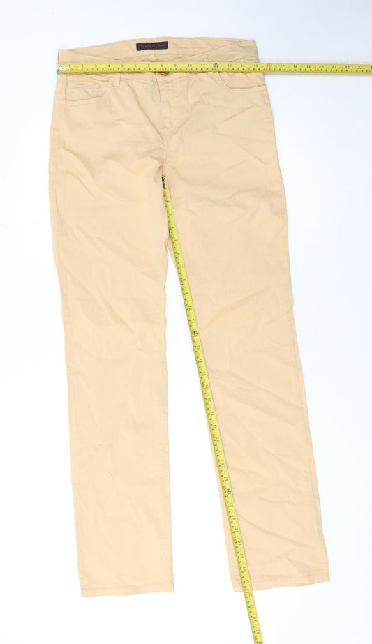 Trussardi Jeans Women's Beige Chino Trousers Size 12 Straight Leg