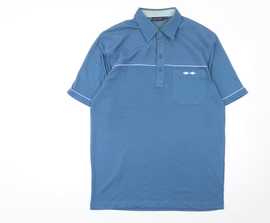 Tom Hagan Men's Blue Short Sleeve Polo Shirt Size M Regular Fit