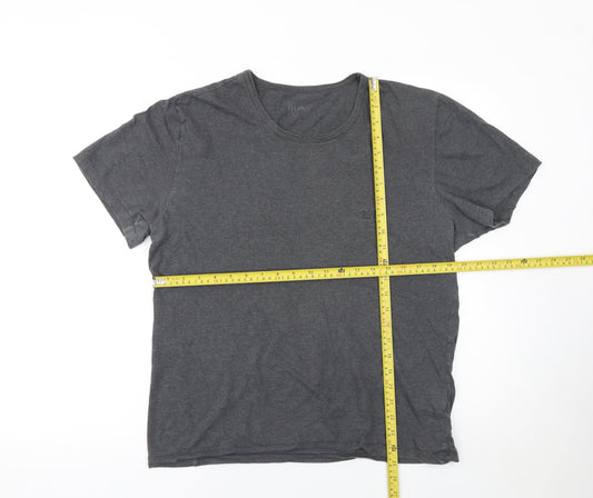 Hugo Boss Men's Grey Cotton Crew Neck Short Sleeve T-Shirt L