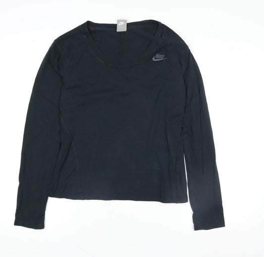 Womens UK Size M Nike Black 100% Cotton T-Shirt