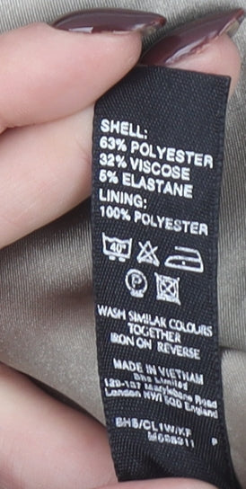 BHS Women Beige Size 14 Classic Two-Button Blazer Jacket