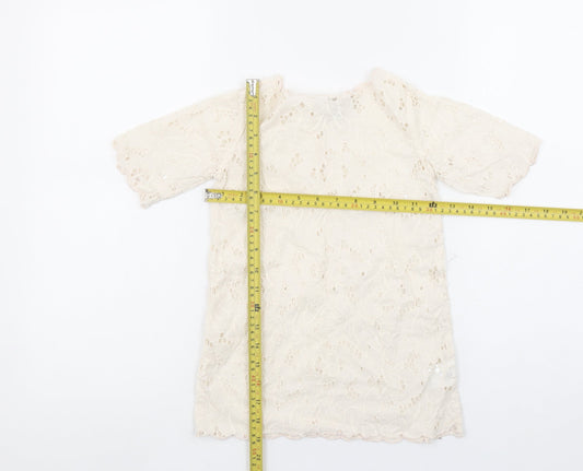 Stella McCartney Girls Ivory Lace Cotton Tunic Blouse 4 Years