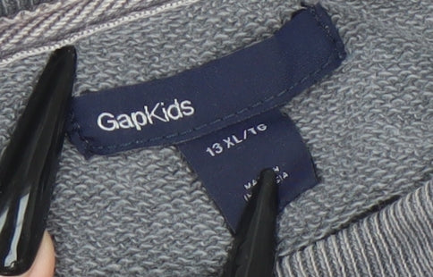 Additional view of GapKids boys’ grey football graphic cotton sweatshirt 13-14 years