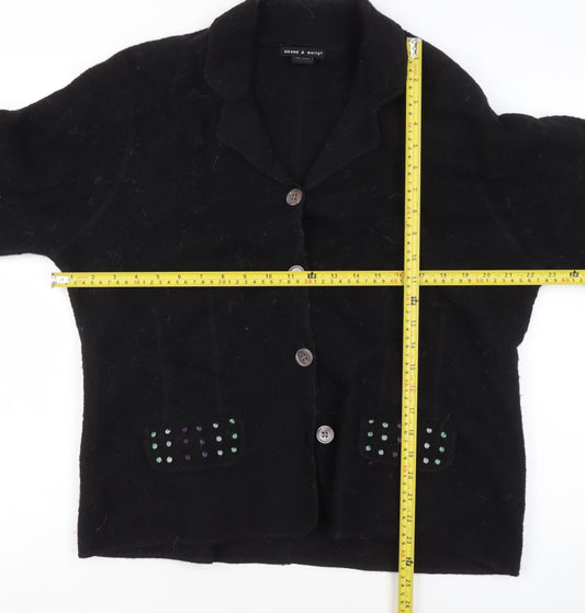 Deane & White Women's Black Wool Blazer Jacket Size L