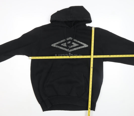 Mens UK XL Regular Umbro Black Pullover Hoodie