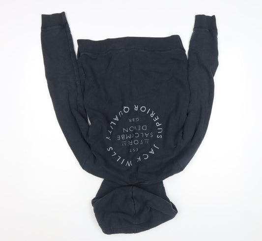Womens UK 12 Regular Jack Wills Blue Pullover Hoodie