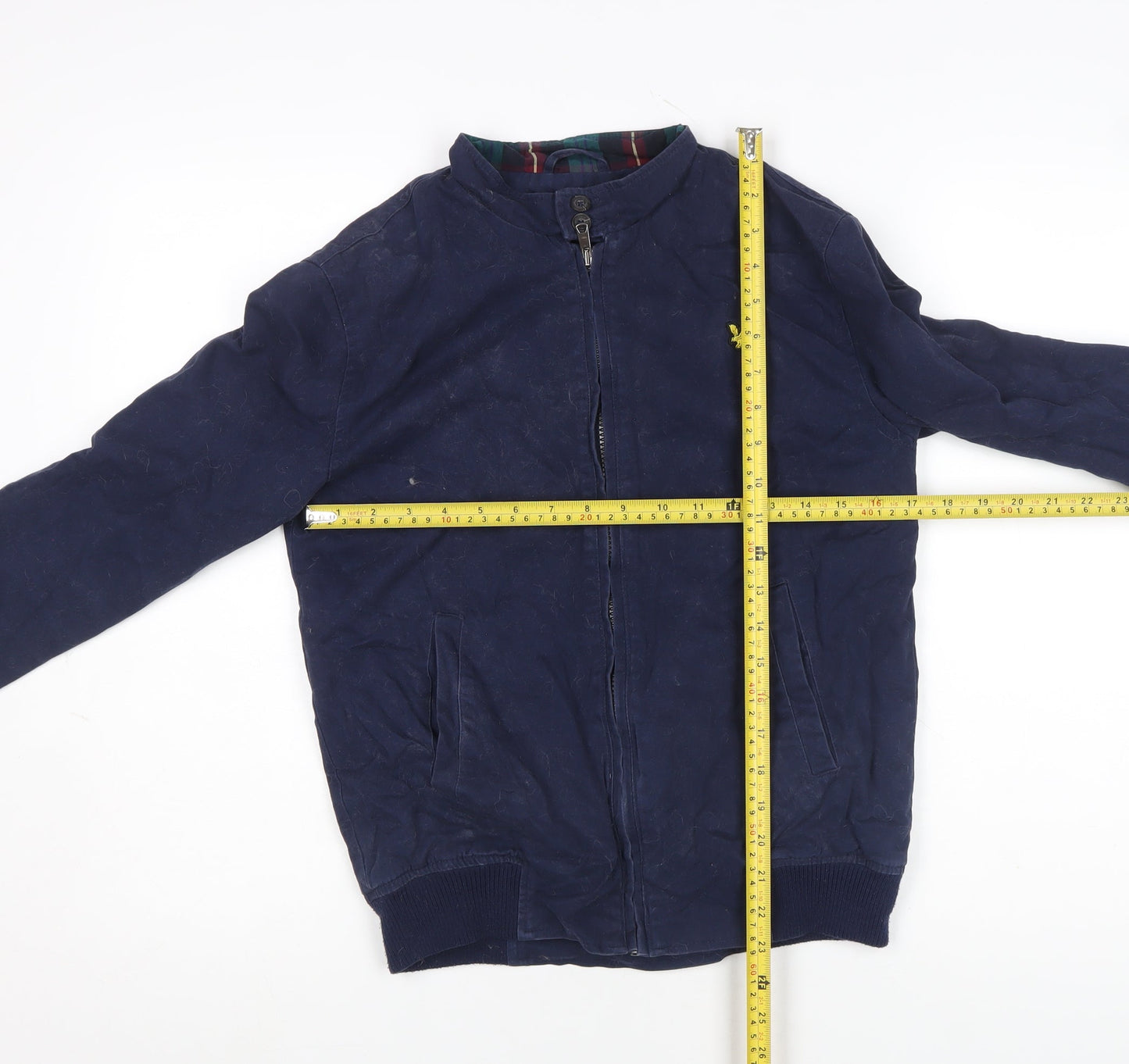 Lyle & Scott Boys Blue Bomber Jacket 14-15 Years Full Zip Cotton