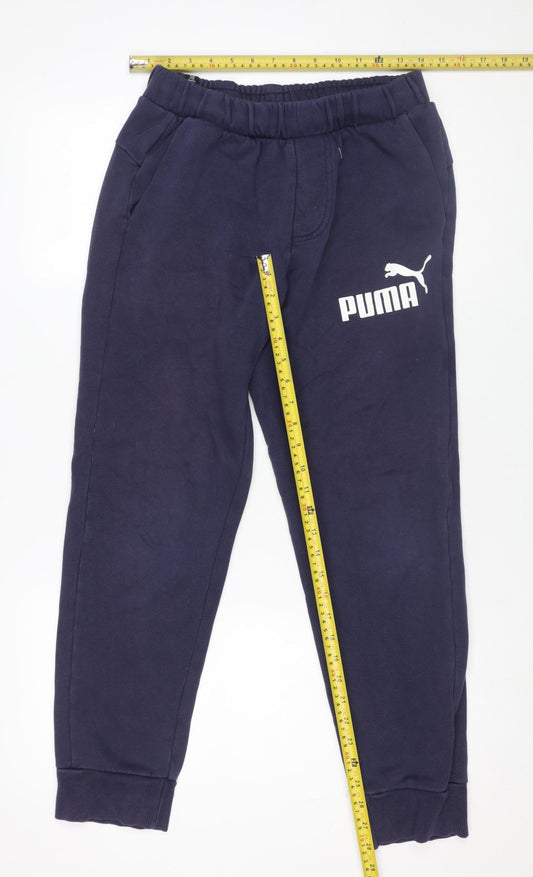 Puma Men’s Blue Jogger Sweatpants S Regular Fit Activewear Trousers