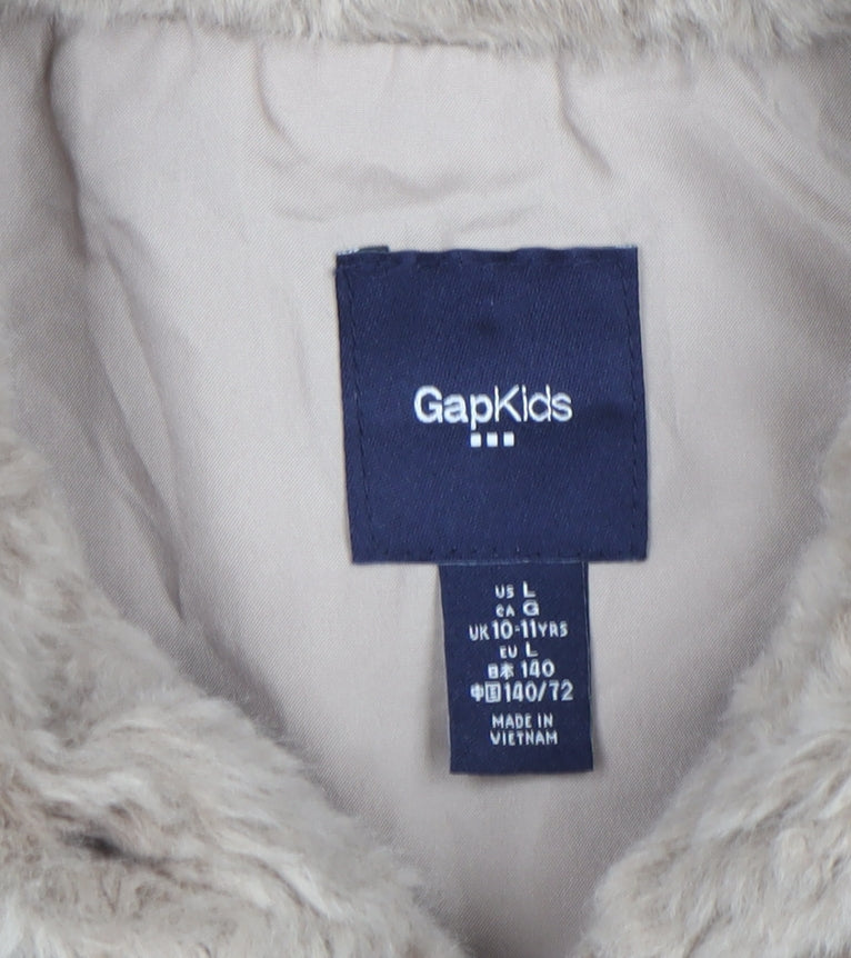 Additional view of GapKids girls’ beige faux fur waistcoat uk 10-11 years lined winter vest