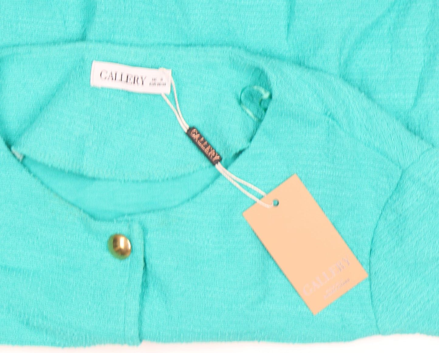 Gallery Women Green Short Sleeve Cotton Blazer Size S