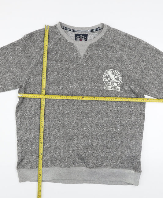Easy Men's Grey 2XL Pullover Sweatshirt Crew Neck Fleece Top