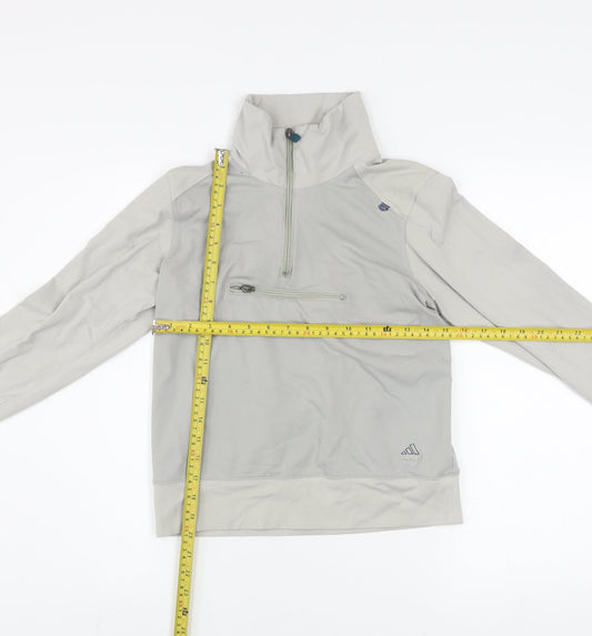 Adidas Women’s Grey 1/4 Zip Pullover Sweatshirt Size 10