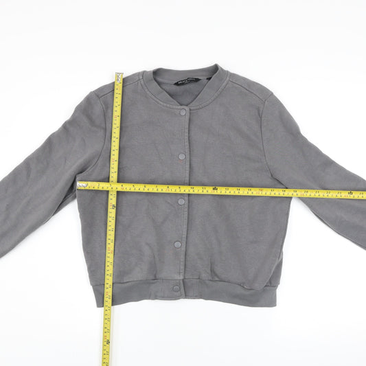 Brave Soul Women's Grey Small Basic Bomber Jacket Cotton Blend