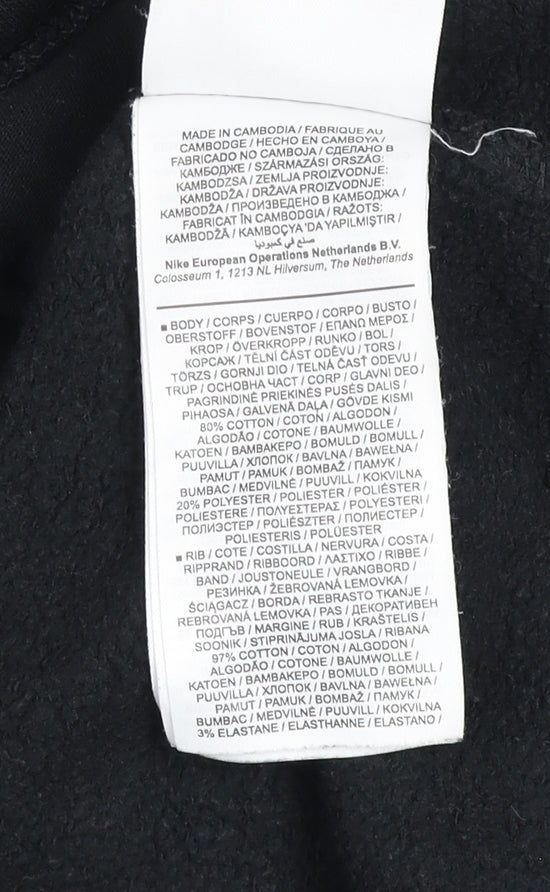 Nike Girls Black Pullover Hoodie Fleece Logo Sweatshirt Size 146