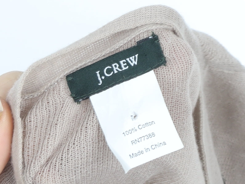 Brand and care label for J.Crew Women Beige Sequin V-Neck Cotton Button-Up Cardigan M