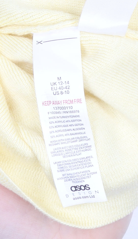 ASOS Women Yellow Sleeveless Button Camisole Top M