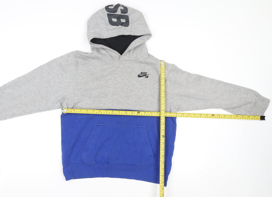 Nike SB Boys Grey Blue Pullover Hoodie Cotton Blend 12-13 Years