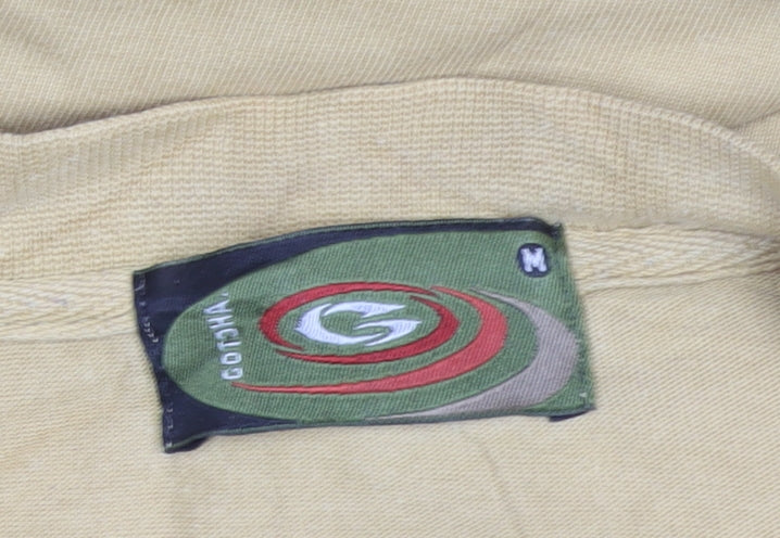 Gotcha Men Beige Cotton Long Sleeve Crew Neck Casual Top M