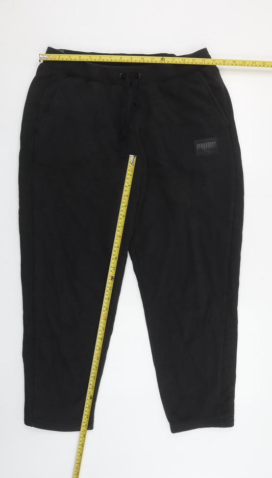 Puma Women’s Black XL Fleece Sweatpants with Logo