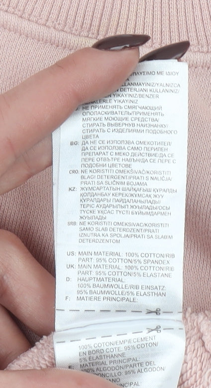 Adidas Womens Pink Crew Neck Pullover Sweatshirt Size 14 Cotton