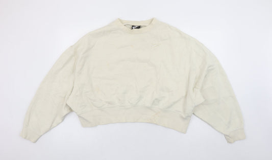 Womens UK S Relaxed Nike Beige Pullover Sweatshirt