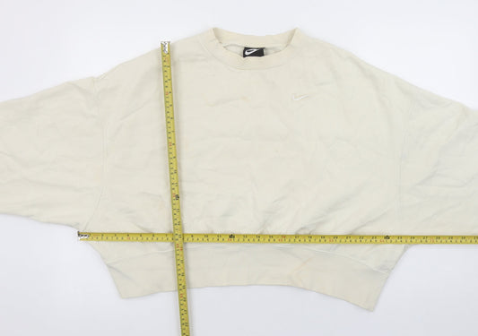 Nike Women's Beige Crew Neck Pullover Sweatshirt Size S