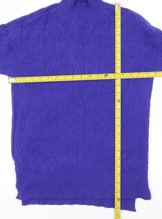 Cyrus Women’s Blue Mock Neck Pullover Sweater Size S Rayon Blend